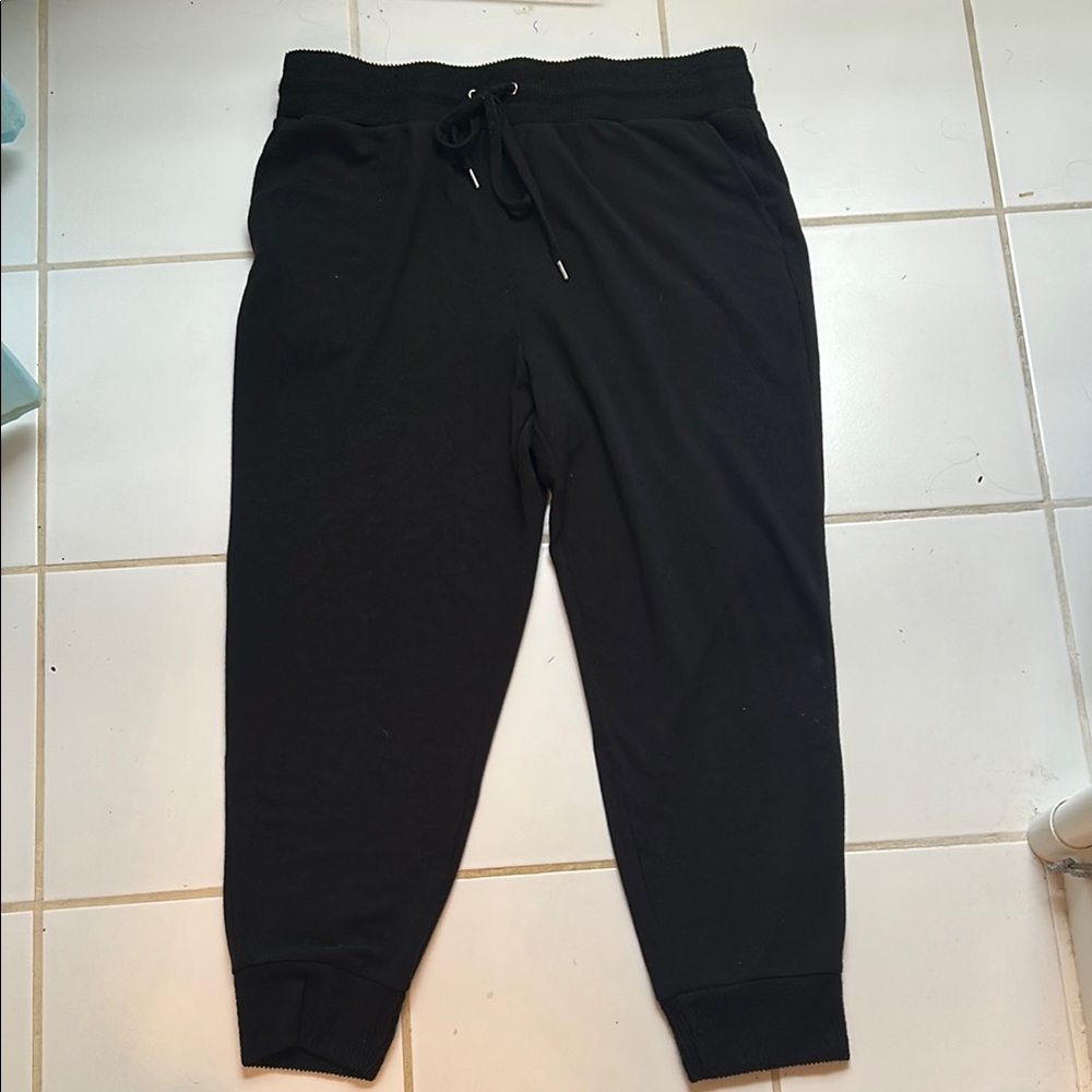 Time and Tru Black Jogger Sweatpants with Elastic Waistband Sz XL (16/18)